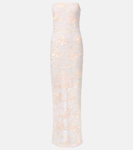 Платье макси из вышитой сетки Rotate, Angel Wing (Blush) Comb.