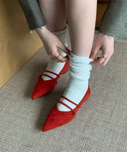 Туфли-балетки с острым носком и ремешком Aimoha - Select -, цвет Red