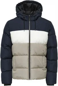 Стеганая куртка ONLY & SONS "ONSMARLON LIFE HOOD PUFFER JACKET OTW VD", с капюшоном, синий