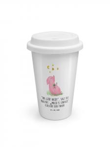 Mr. & Mrs. Panda Белая термокружка с надписью «Удача свиньи»