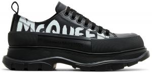 Кроссовки Alexander McQueen Tread Slick Lace-Up 'Graffiti Logo - Black White', черный