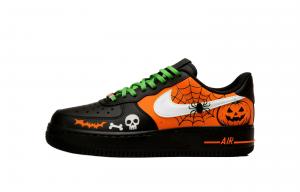 Nike Кроссовки для скейтбординга Air Force 1 Demon Pumpkin низкие унисекс Black White Orange