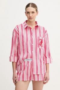 Пижамная рубашка из хлопка Juicy Couture, розовый
