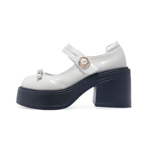 Туфли Мэри Джейн на массивном каблуке для женщин Dawei's house, Ecru