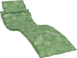Подушка для шезлонга с узором из листьев, ткань Оксфорд vidaXL