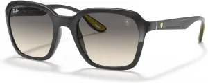 Солнцезащитные очки Ray-Ban Unisex RB4343M Scuderia Ferrari Collection квадратной формы, Grey/Grey Gradient Dark Grey