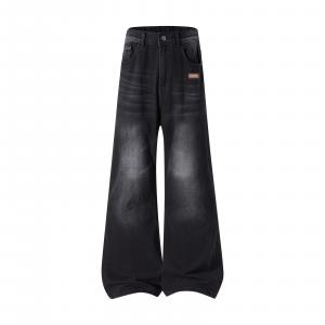 Джинсы Unisex Moderate Straight Fit WARRIOR, черный серый[free diy badge]