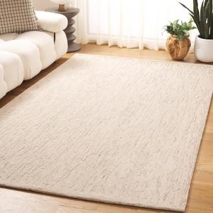 Ковер SAFAVIEH, 183 x 183 см, коллекции Ebony — бежевый и ivory, ручной работы из шерсти, идеально для гостиной, спальни, столовой (EBN231B)