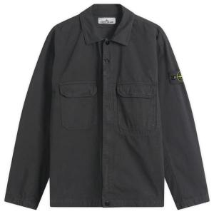 Рубашка-куртка из рипстопа на молнии Stone Island, черный