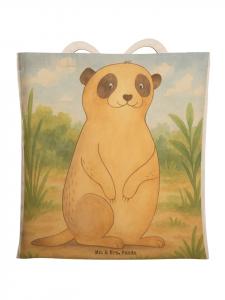 Mr. & Mrs. Panda Сумка-шоппер с изображением суриката, без надписи, белого цвета