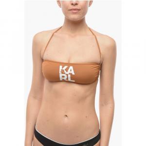 Однотонный топ-бандо с контрастным напечатанным логотипом Karl Lagerfeld, Brown