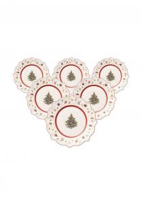 Набор тарелок Villeroy & Boch Toy's delight, 6 предметов, 24,4 см, красно-белый