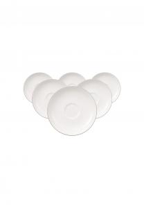 Набор блюдцев Villeroy & Boch Anmut Platinum, 6 предметов, 15 см, белый