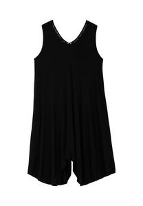 Платье из джерси с подолом и ажурной вышивкой Sheego, черный