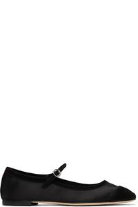 Черные атласные балетки с носком Uma Aeyde