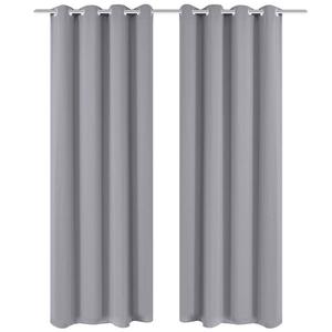 Шторы блэкаут с металлическими кольцами 135 х 245 см серые блэкаут DKD HOME DECOR, серый