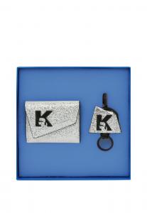 Кошелек Karl Lagerfeld Jeans GEO BIFOLD KCHAIN SHINY, Silver-Coloured