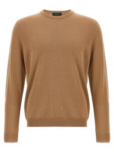 Хлопковый свитер Zanone, коричневый