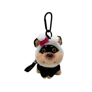 Новогодняя милая плюшевая кукла с наушниками в виде щенка-пчелки высота 10,5 см MDH