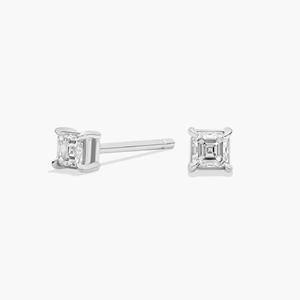 Серьги-гвоздики с бриллиантами огранки Asscher из 14-каратного белого золота (1/4 карата, чистота - HI / SI1-SI2) Blue Nile