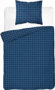 Постельное белье, сатин, 100% хлопок 180х200 4812a Синяя клетка Detexpol