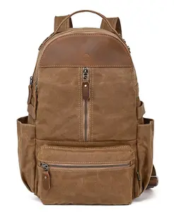 Горный Лист Утилитарный Рюкзак из Вощеного Холста Utility Bee-Wax Canvas Backpack TSD BRAND, коричневый/бежевый