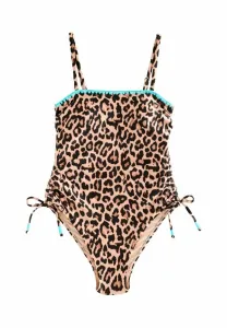 Купальник-Бандо стандартного кроя с эффектом утягивания живота Never Fully Dressed, Leopard