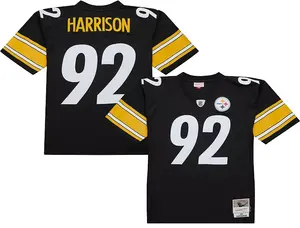 Мужская черная футболка Mitchell & Ness Pittsburgh Steelers James Harrison № 92 2005 г