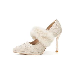 Zubumei Тонкие каблуки на шпильке 10 см женские шампань, цвет Champagne