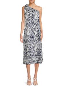 Платье-футляр миди на одно плечо Renee C., цвет Navy White