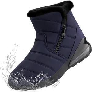 Женские зимние снегоступы CENNID, широкий водонепроницаемый утепленный меховой сапожок на липучке, ортопедические ботинки, утепленная зимняя обувь для улицы, темно-синий