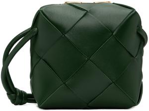 Зеленая мини-сумка для фотоаппарата с кассетой Bottega Veneta, цвет Emerald green