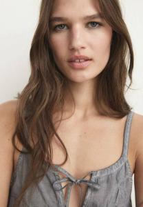 Платье Mango OVERDYED EMBROIDERED , Grey