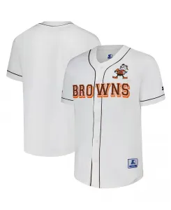 Мужская белая бейсбольная джерси Cleveland Browns Relay Vintage на пуговицах Starter