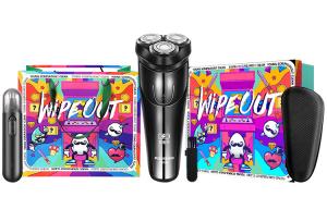 Маленький Whirlwind поворотная бритва для мужчин портативный триммер для бороды тройное лезвие бритва полностью моющийся POREE, черный