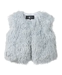 Жилет с меховой отделкой Luisa Cerano, синий