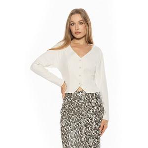 Женский свитер с пуговицами и V-образным вырезом Alexia Admor, Ivory