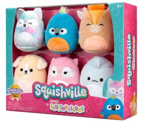 Мини-плюшевые игрушки Squishmallows Squishville Honor Roll Squad, набор из 6 штук