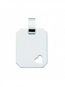 Adeliás Женский кулон из серебра 925 пробы с гравированной пластиной