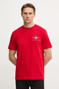 Хлопковая футболка Gant, красный