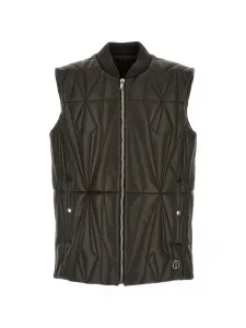 Стеганый кожаный жилет X Moncler Rick Owens, черный