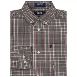 Мальчиковая рубашка с длинным рукавом и принтом на пуговицах, 8-20 лет Izod, серый