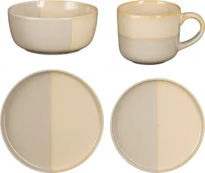 Набор посуды Ozzu на 4 персоны - керамическая посуда - серый Mica Decorations