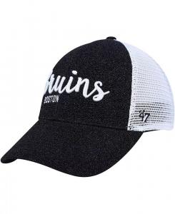 Женская черно-белая кепка Boston Bruins Encore MVP Trucker Snapback '47 Brand, черный