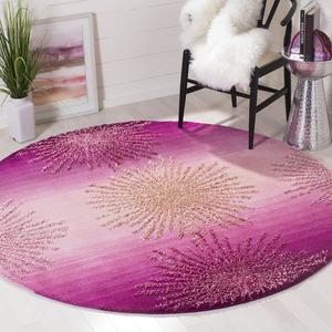 Ковер SAFAVIEH, 183 x 183 см, Soho Collection Pink SOH712N ручной работы Starburst премиум шерсть и вискоза