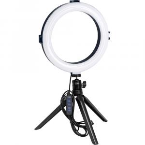 Комплект двухцветного светодиодного кольцевого светильника Vidpro 8" с настольным штативом и шаровой головкой