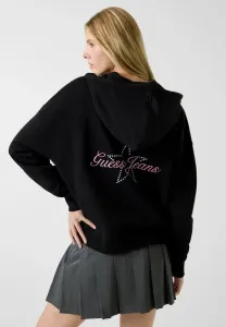 Пуловер и толстовка на молнии с логотипом mit gesticktem Guess Jeans, Schwarz