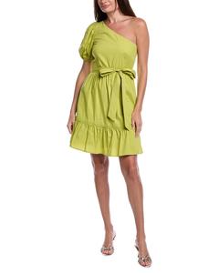 Anne Klein Асимметричное платье мини с пышным рукавом, желтый