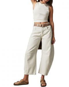 Джинсы Free People We The Free Good Luck Mid-Rise Barrel Jeans, цвет Milk