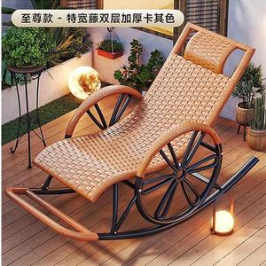 Садовое плетеное кресло-качалка из искусственного ротанга (Premium, цвет Хаки)